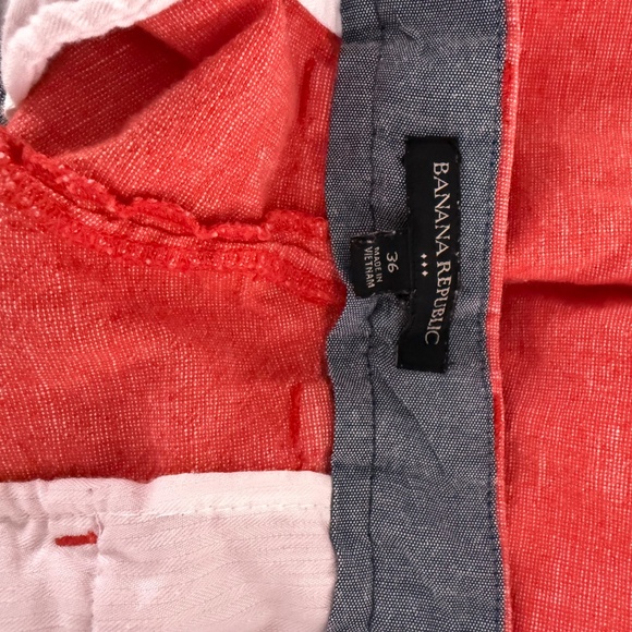 Banana Republic Factory Linen Blend Muted Red Shorts Men's Size 36 See Notes - Picture 4 of 7